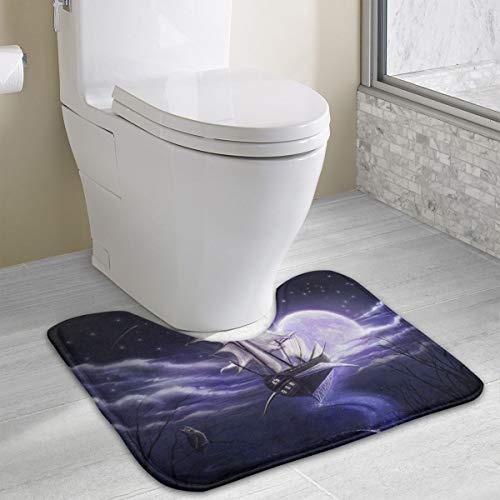 Dimension Art Journey of Dreams Contour Bath Rugs Non-Slip Soft and Absorbent Memory Foam U-Shaped Bathroom Bath Mats Rug Carpet