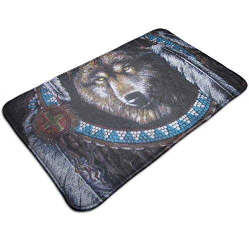 WITHY Indian Wolf Dream Catcher Bathroom Mat Anti...