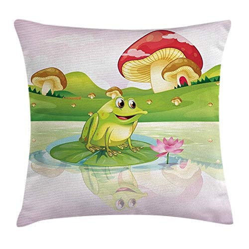 DHNKW Animal Throw Pillow Cushion Cover, Image of Cute...
