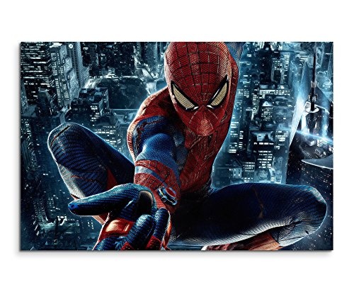 Spider Man City Wandbild 120x80cm XXL Bilder und Kunstdrucke auf Leinwand
