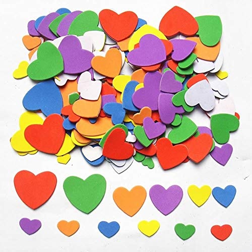 Dream Loom Schaumstoff Aufkleber, 540-600 Stück Selbstklebendes Herzen Aufkleber - für Karten zum Valentinstag und Kinder DIY Fertigkeit-Verzierung (Bunt)
