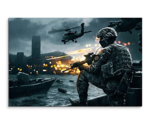 Gaming Bild 4 Siege of Shanghai Wandbild 120x80cm XXL Bilder und Kunstdrucke auf Leinwand