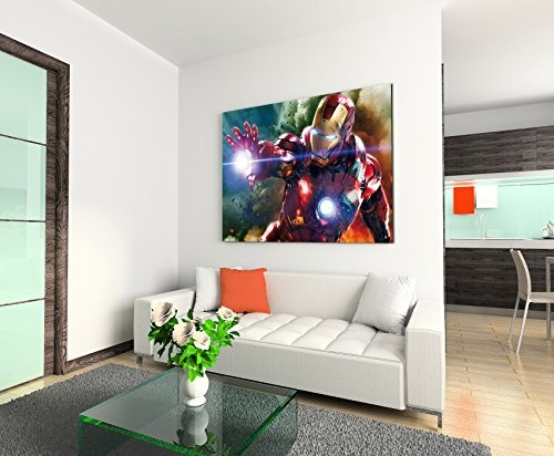 Avengers Iron Man Wandbild 120x80cm XXL Bilder und Kunstdrucke auf Leinwand