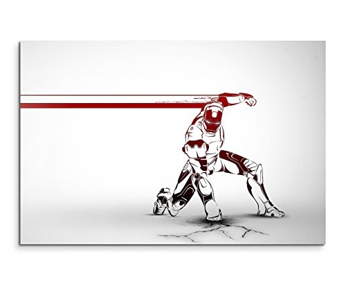 Iron Man Artwok Wandbild 120x80cm XXL Bilder und Kunstdrucke auf Leinwand