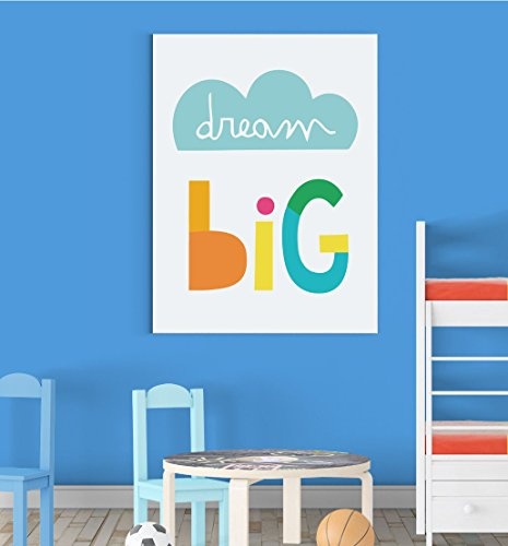 Inspired Walls Dream Big Motivation Kinderzimmer Schlafzimmer Jungen Mädchen Wall Decor Art Poster Print