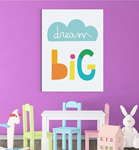 Inspired Walls Dream Big Motivation Kinderzimmer Schlafzimmer Jungen Mädchen Wall Decor Art Poster Print