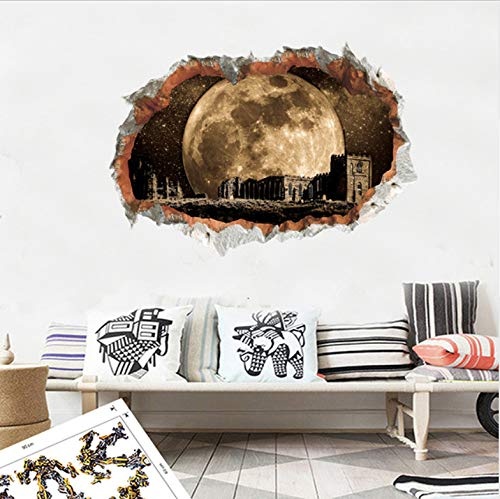 Wall Sticker Vivid Outer Space Wall Hole Stickers For Kids Room Science Dream Children Room Decor Wall Decoration Mural Art PVC Decals 3D