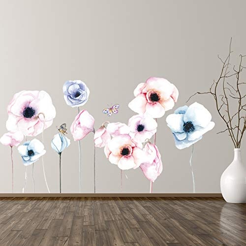 ELGDX Wandaufkleber Cartoon Dream Blossom Blume 3D Tapete Baseboard Wohnzimmer Schlafzimmer Badezimmer Wohnkultur