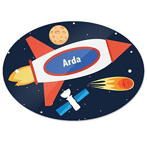 Eurofoto Türschild mit Namen Arda und Weltraum-Motiv...