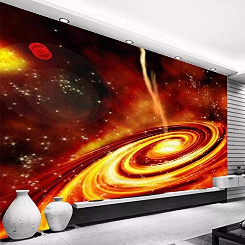 Benutzerdefinierte Fototapete 3D Dream Red Universe Milchstraße Hintergrund Wandbild Wohnzimmer Tv Sofa Kinder Schlafzimmer Cartoon Wandpapier, 200 * 140 Cm