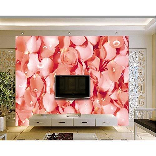 Finloveg  Photo Wallpaper Dream Pink Rose Petal Background Modern European Art Mural Living Room House Flowers 3D Wallpapers-400X280Cm