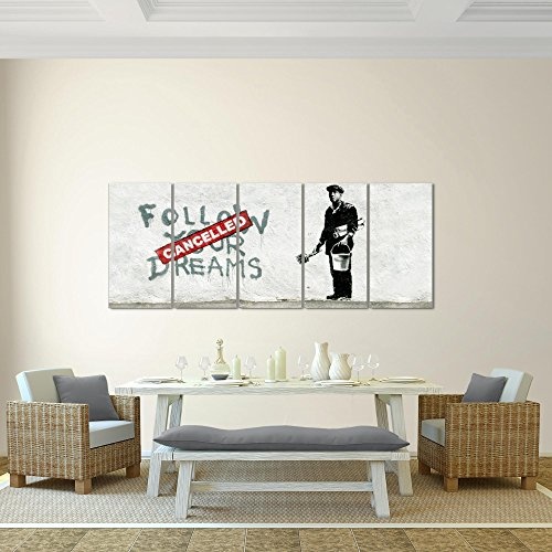 Bilder Banksy Follow your Dream Wandbild 200 x 80 cm - 5...