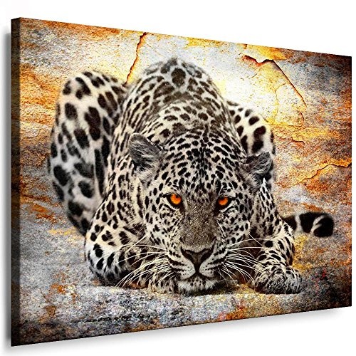 Fotoleinwand24 - Tiere Abstrakt Leopard / AA0053 / Fotoleinwand auf Keilrahmen/Gelb / 150x100 cm