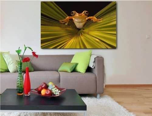 Bild auf Leinwand - Tiere Gelber Frosch - Fotoleinwand24 / AA0636 / Bunt / 120x80 cm