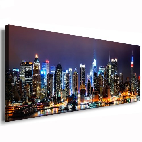 New York - XXL Bild auf Leinwand -120x50cm k. Poster ! Bild fertig auf Keilrahmen ! Pop Art Bilder Wandbilder, Kunstdrucke und Gemälde / Bilder zur Dekoration - Deko