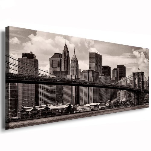 New York - XXL Bild auf Leinwand -120x50cm k. Poster ! Bild fertig auf Keilrahmen ! Pop Art Bilder Wandbilder, Kunstdrucke und Gemälde / Bilder zur Dekoration - Deko