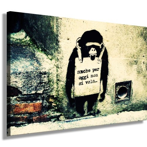 Banksy Streetart Graffiti Leinwand Bild 100x70cm /...