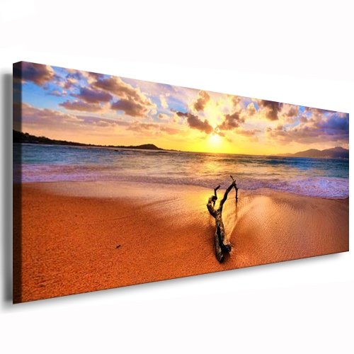 Kunstdruck Sonnenuntergang / Bild 120x50cm / Leinwandbild...
