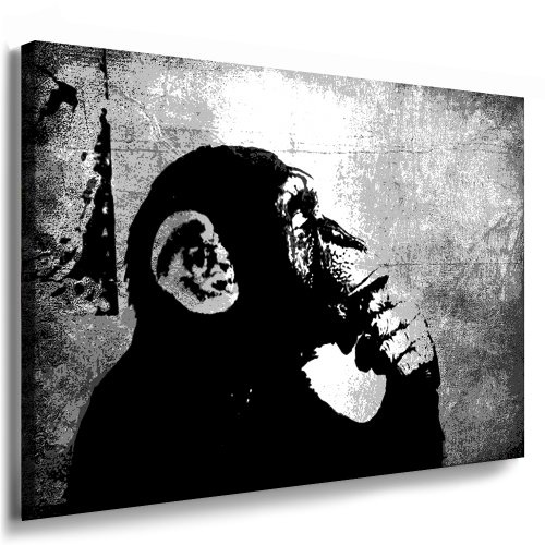 Graffiti "Banksy" Druck auf leinwand - Bild 80x60cm k. Poster ! Bild fertig auf Keilrahmen ! Pop Art Gemälde Kunstdrucke, Wandbilder, Bilder zur Dekoration - Deko / Top 200 "Banksy" Streetart Wandbilder