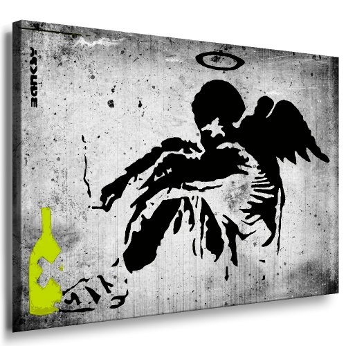 "Banksy" Druck auf leinwand - Wandbild 100x70cm k. Poster ! Bild fertig auf Keilrahmen ! Pop Art Gemälde Kunstdrucke, Wandbilder, Bilder zur Dekoration - Deko / Top 200 "Banksy" Modern Bilder