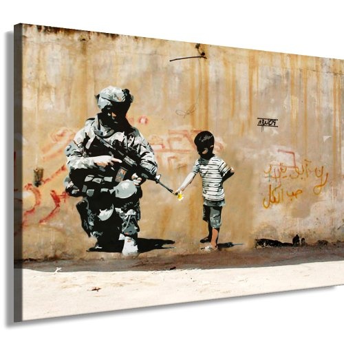 Druck auf leinwand "Banksy" Graffiti - Bild...