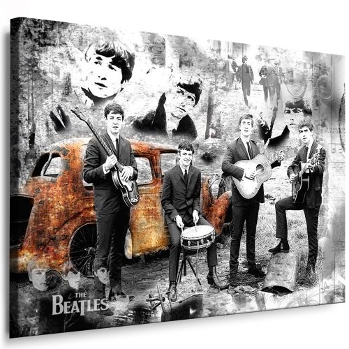 Bild auf Leinwand "Beatles" Lennon - Bild 100x70cm k. Poster ! Bild fertig auf Keilrahmen - Pop Art Gemälde Kunstdrucke, Wandbilder - Bilder zur Dekoration - Deko. Musik Stars Kunstdrucke