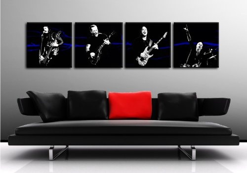 "Metallica" Kunstdruck - 4 Bilder je 50x50cm k. Poster ! Bild fertig auf Keilrahmen ! Pop Art Gemälde Kunstdrucke, Wandbilder, Bilder zur Dekoration - Deko. Musik Stars Kunstdrucke