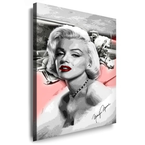 Kunst auf Leinwand - Marilyn Monroe Bild - 100x70cm k. Poster / Bild fertig auf Keilrahmen ! Pop Art Gemälde Kunstdrucke, Wandbilder, Bilder zur Dekoration - Deko. Film / Movie / Tv Stars Kunstdrucke