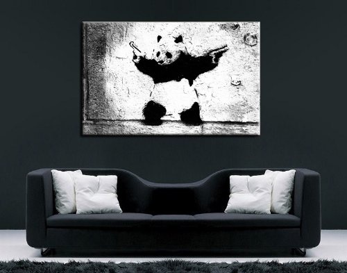 Graffiti "Banksy" Druck auf leinwand - Bild 120x80cm k. Poster ! Bild fertig auf Keilrahmen ! Pop Art Gemälde Kunstdrucke, Wandbilder, Bilder zur Dekoration - Deko / Top 200 "Banksy" Streetart Wandbilder