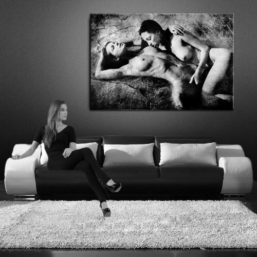 Bild auf Leinwand - Erotic Art Fingering - Fotoleinwand24 / AA0464 / Schwarz / 80x60 cm