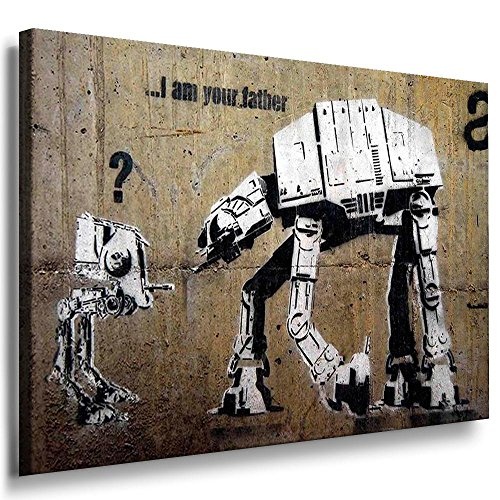 Fotoleinwand24 - Banksy Graffiti Art "I AM YOUR FATHER" / AA0007 / Fotoleinwand auf Keilrahmen / Farbig / 70x50 cm