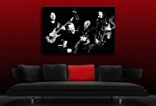 Metallica Leinwand Bild 100x70cm k. Poster ! Bild fertig auf Keilrahmen ! Pop Art Gemälde Kunstdrucke, Wandbilder, Bilder zur Dekoration - Deko. Musik Stars Kunstdrucke