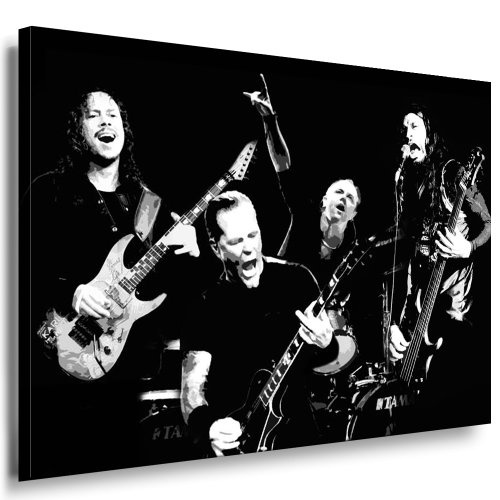 Metallica Leinwand Bild 100x70cm k. Poster ! Bild fertig auf Keilrahmen ! Pop Art Gemälde Kunstdrucke, Wandbilder, Bilder zur Dekoration - Deko. Musik Stars Kunstdrucke