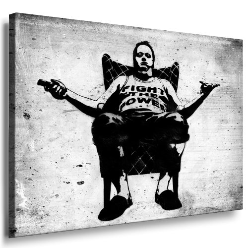 Fotoleinwand24 - Banksy Graffiti Art "Fight The...