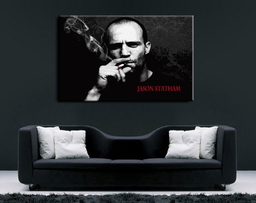 Bild auf Keilrahmen - Jason Statham - Fotoleinwand24 / AA0160 / Schwarz-Weiß / 70x50 cm