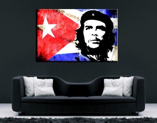 Kuba - Che Guevara Bild auf Leinwand 100x70cm k. Poster ! Bild fertig auf Keilrahmen ! Pop Art Gemälde Kunstdrucke, Wandbilder, Bilder zur Dekoration Modern Bilder