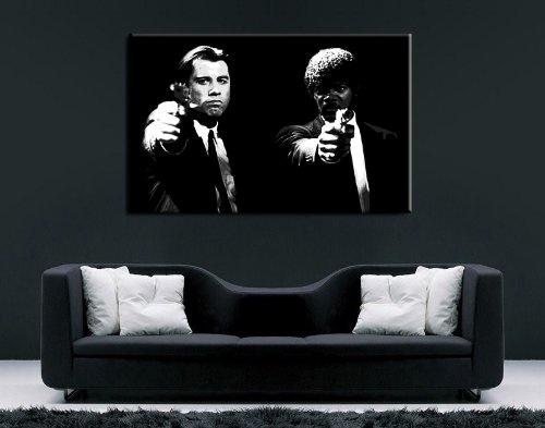 Bild auf Keilrahmen - Pulp Fiction - Fotoleinwand24 / AA0167 / Schwarz-Weiß / 80x60 cm