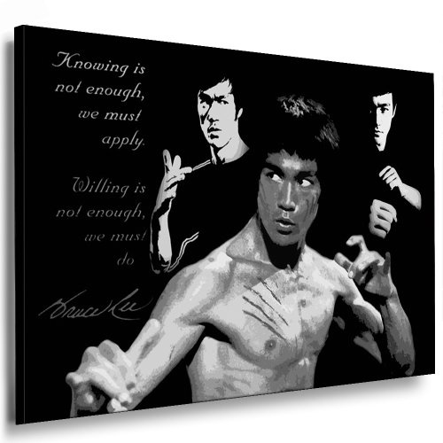 Bruce Lee Leinwand Bild 100x70cm k. Poster ! Bild fertig auf Keilrahmen ! Pop Art Gemälde Kunstdrucke, Wandbilder, Bilder zur Dekoration - Deko. Film / Movie / Tv Stars Kunstdrucke