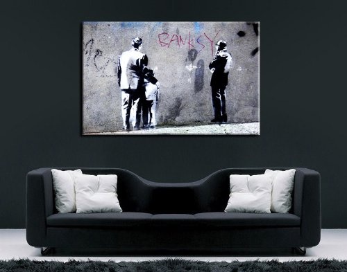 Banksy Kunst auf Leinwand Bild 100x70cm k. Poster ! Bild...