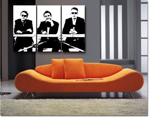 Kunstdruck "Depeche Mode" 3 Bilder je 80x40cm - Bilder fertig auf Keilrahmen - Leinwandbilder, Wandbilder, Poster, Pop Art Gemälde, Kunst - Deko Bilder