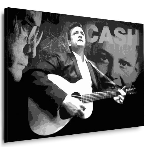 Johnny Cash Leinwand Bild fertig auf Keilrahmen ! Pop Art Gemälde Kunstdrucke, Wandbilder, Bilder zur Dekoration - Deko. Musik Stars Kunstdrucke