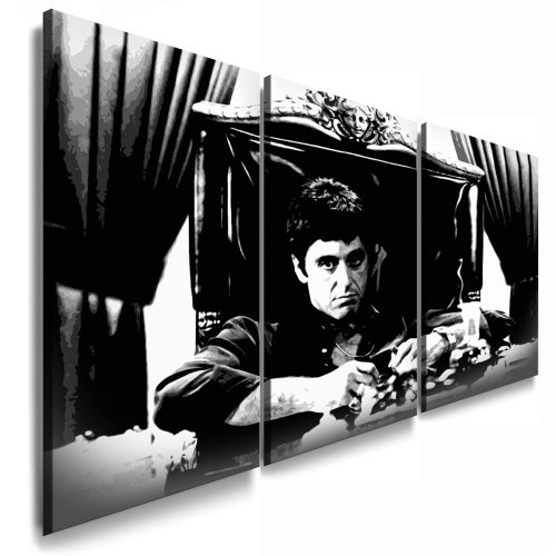 Scarface - Al Pacino Leinwand Bild fertig auf Keilrahmen ! Pop Art Gemälde Kunstdrucke, Wandbilder, Bilder zur Dekoration - Deko. Film / Movie / Tv Stars Kunstdrucke
