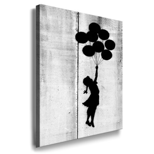 Banksy Kunst auf Leinwand Bild 100x70cm k. Poster ! Bild fertig auf Keilrahmen ! Pop Art Gemälde Kunstdrucke, Wandbilder, Bilder zur Dekoration - Deko / Top 100 "Banksy" Bilder - Graffiti / Street Art Kunstdrucke