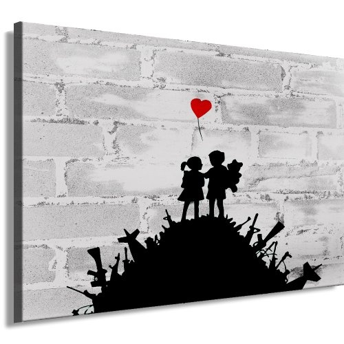 Banksy Bild - Bild fertig auf Keilrahmen ! Pop Art Gemälde Kunstdrucke, Wandbilder, Bilder zur Dekoration - Deko / Top 100 "Banksy" Modern Bilder