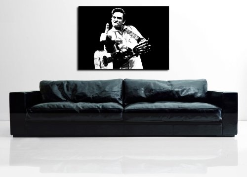 "Johnny Cash" LeinwandBild , Bild fertig auf Keilrahmen ! Pop Art Gemälde Kunstdrucke, Wandbilder, Bilder zur Dekoration - Deko. Musik Stars Kunstdrucke