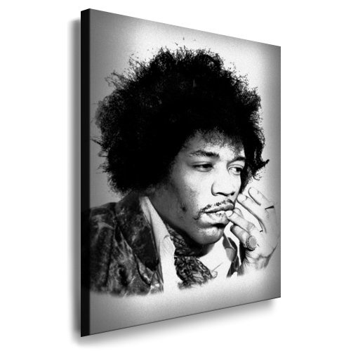 Jimi Hendrix Bild auf Leinwand 100x70cm k. Poster - Bild fertig auf Keilrahmen ! Pop Art Gemälde Kunstdrucke, Wandbilder l Bilder zur Dekoration - Deko. Musik Stars Kunstdrucke