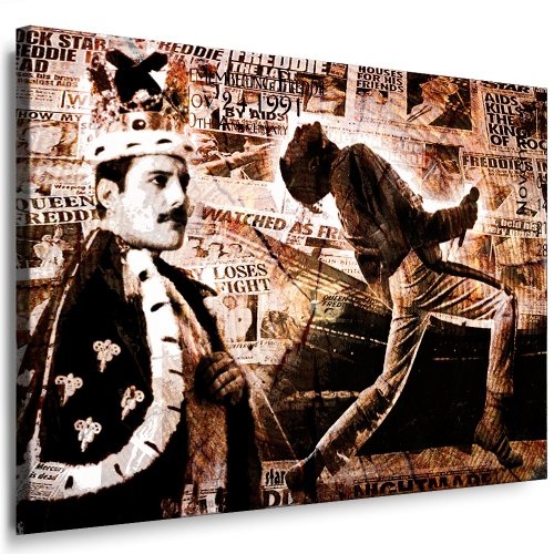 Freddie Mercury - Queen Wandbild Bild fertig auf Keilrahmen ! Pop Art Gemälde Kunstdrucke, Wandbilder - Bilder zur Dekoration - Deko. Musik Stars Kunstdrucke