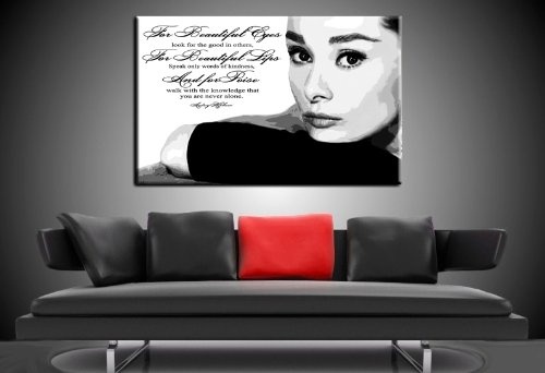 Kunst auf Leinwand `Audrey Hepburn` Bild fertig auf Keilrahmen ! Pop Art Gemälde Kunstdrucke, Wandbilder, Bilder zur Dekoration - Deko. Film / Movie / Tv Stars Kunstdrucke