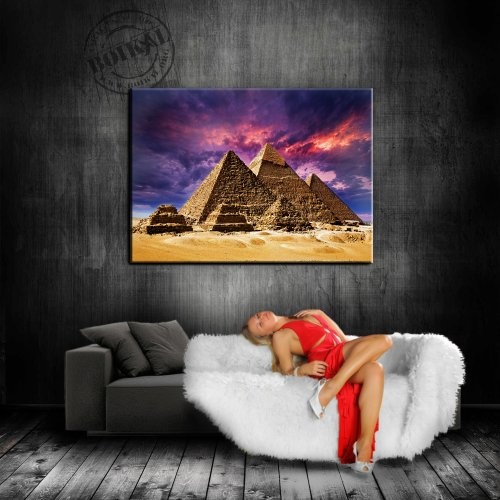 Leinwandbild Ägypten Pyramiden Bild Leinwandbild fertig auf Keilrahmen / Leinwandbilder, Wandbilder, Poster, Pop Art Gemälde, Kunst - Deko Bilder