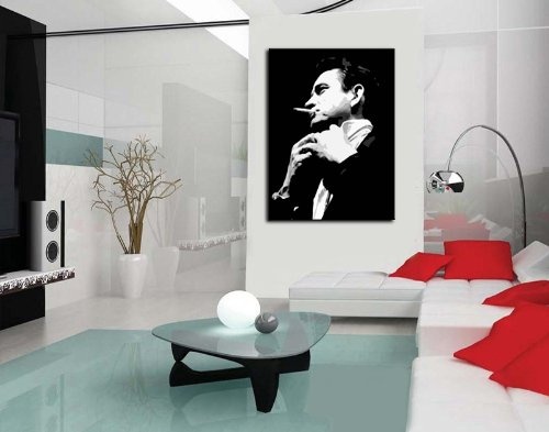 Johnny Cash Leinwand Bild fertig auf Keilrahmen ! Pop Art Gemälde Kunstdrucke, Wandbilder, Bilder zur Dekoration - Deko. Musik Stars Kunstdrucke